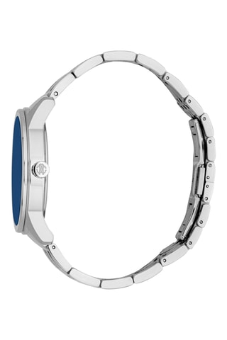 Montre à quartz en acier - Argenté et bleu