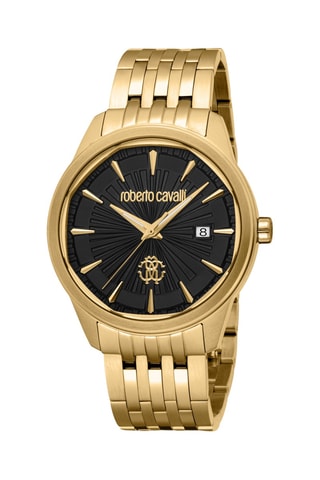 Montre à quartz en acier - Doré et noir