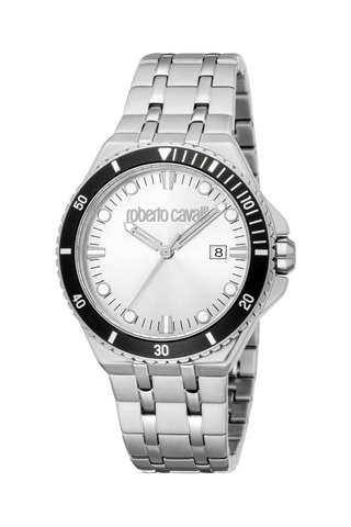 Montre à quartz en acier - Argenté et noir