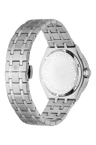 Montre à quartz en acier - Argenté et noir