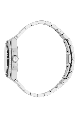 Montre à quartz en acier - Argenté et noir