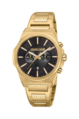 Montre à quartz en acier - Chronographe - Doré