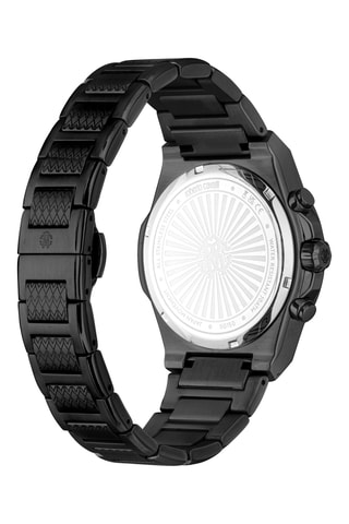 Montre à quartz en acier - Chronographe - Noir