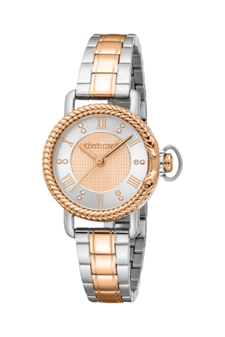 Montre à quartz en acier - Argenté et doré rose