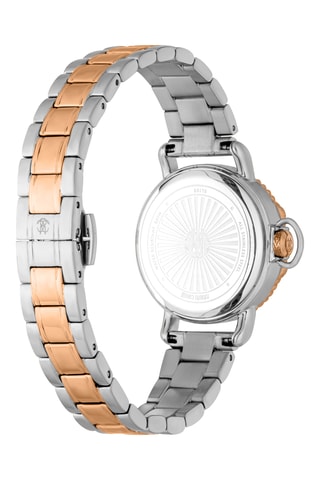 Montre à quartz en acier - Argenté et doré rose