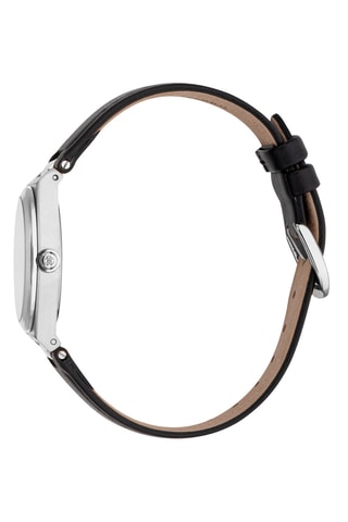 Montre à quartz en cuir - Noir et argenté