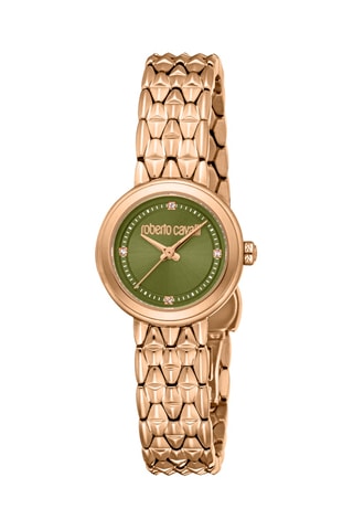 Montre à quartz en acier - Doré et vert