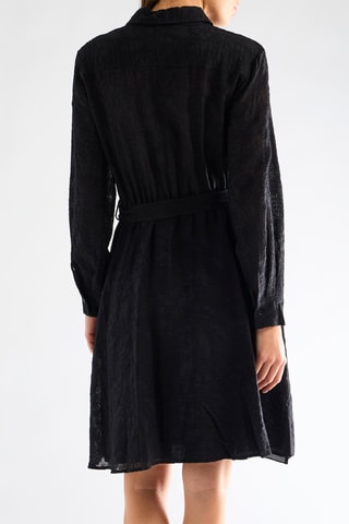 Robe chemise en dentelle - Noir