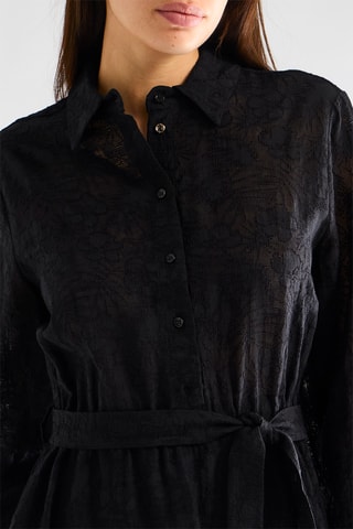 Robe chemise en dentelle - Noir