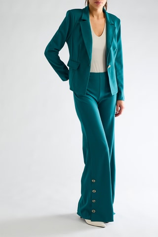 Pantalon wide legs - vert canard