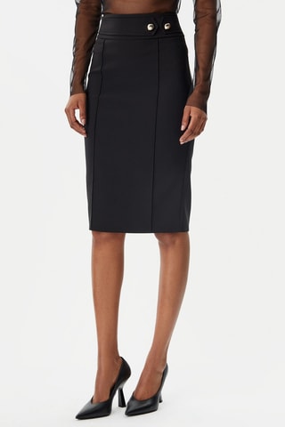 Jupe fourreau taille haute - Noir