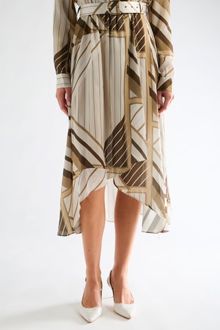 Robe portefeuille - Kaki et beige