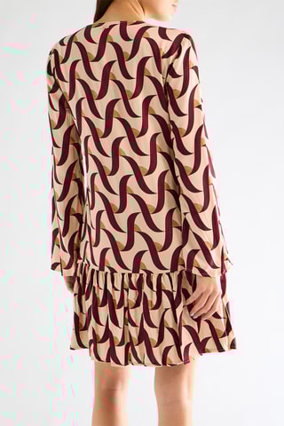 Robe taille basse - Bordeaux et beige