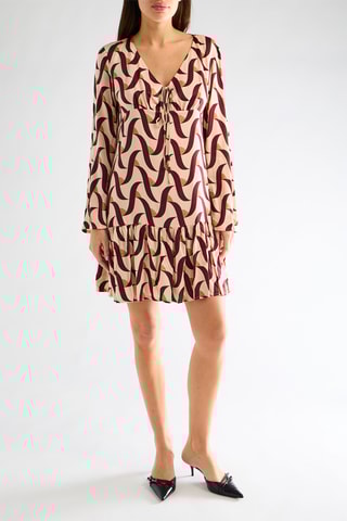 Robe taille basse - Bordeaux et beige