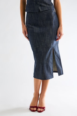 Jupe midi - Bleu marine