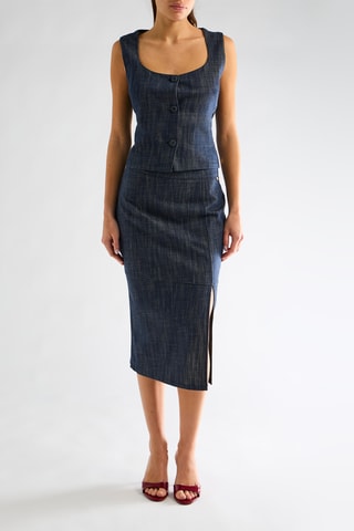 Jupe midi - Bleu marine