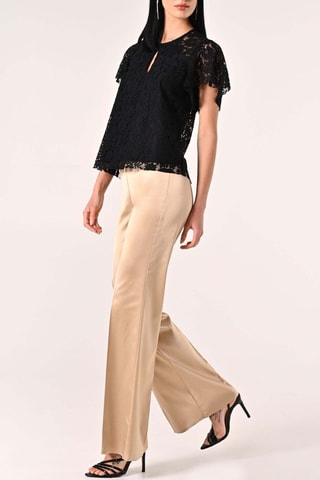 Pantalon taille haute - Beige