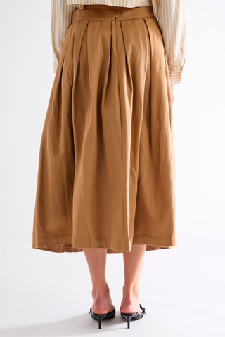 Jupe plissée taille haute - Beige