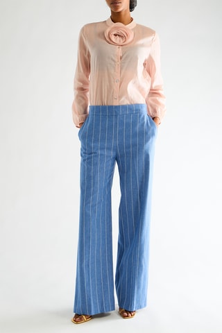 Pantalon taille haute - Bleu cobalt