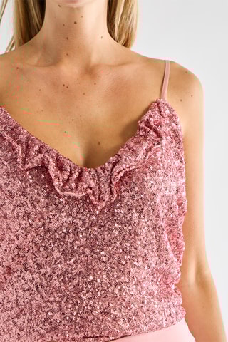 Caraco à sequins - Rose