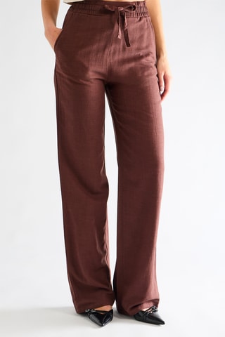 Pantalon taille haute - Marron foncé