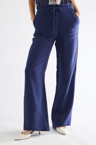 Pantalon taille haute - Bleu marine