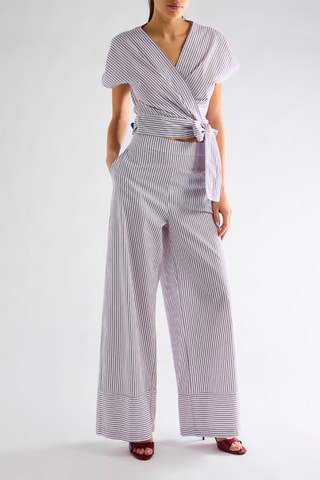 Pantalon taille haute - Bordeaux