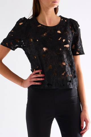 Top en dentelle - Noir