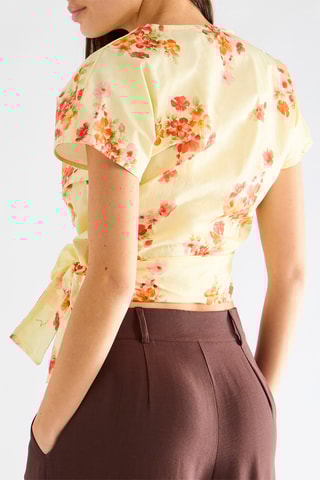 Crop top noué - Jaune