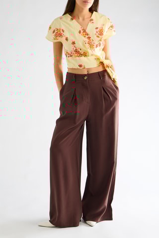 Crop top noué - Jaune