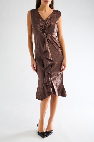 Robe midi - Marron foncé