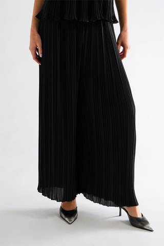 Pantalon plissé taille haute - Noir