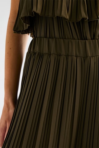 Pantalon plissé taille haute - Kaki