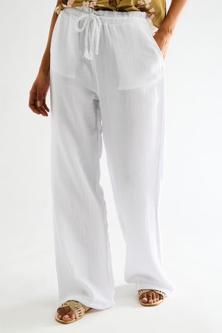 Pantalon taille haute - Blanc
