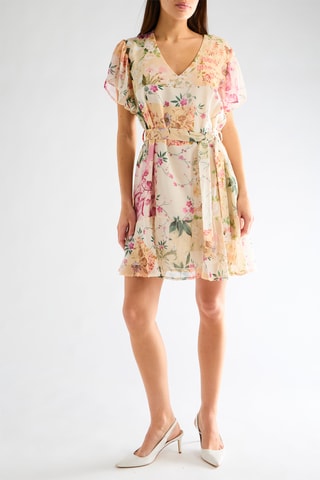 Robe patineuse - Ecru et vert clair