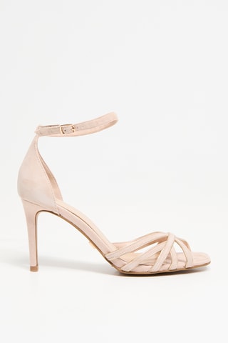 Sandales à talons en nubuck - Rose clair