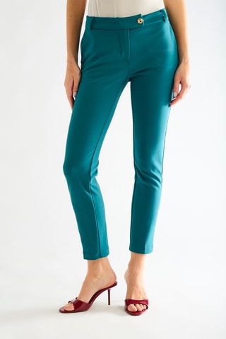 Pantalon slim - Vert canard