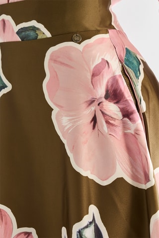 Jupe longue taille haute - Vert olive