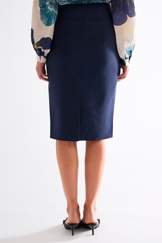 Jupe droite taille haute - Bleu marine