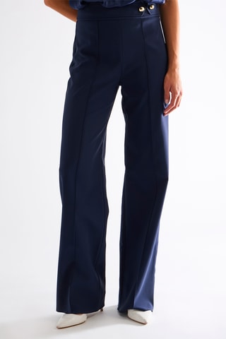 Pantalon taille haute - Bleu marine
