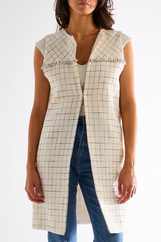 Veste longue sans manches - Blanc