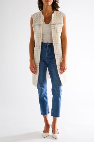 Veste longue sans manches - Blanc