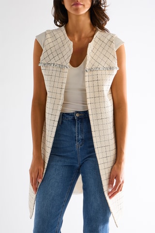 Veste longue sans manches - Blanc