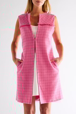 Veste longue sans manches - Fuchsia