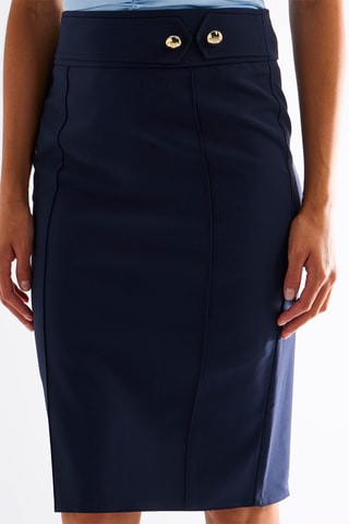 Jupe fourreau taille haute - Bleu marine