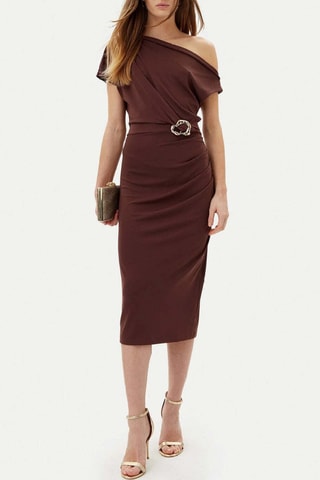 Robe fourreau - Marron