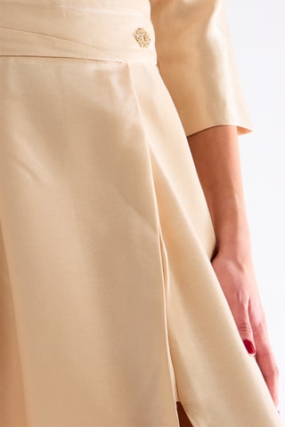 Jupe longue taille haute - Beige