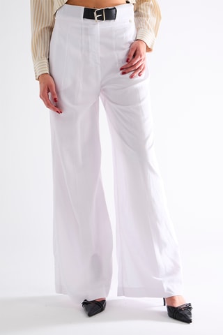 Pantalon taille haute Blanc