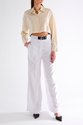 Pantalon taille haute Blanc
