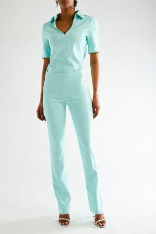 Pantalon taille haute - Vert d'eau